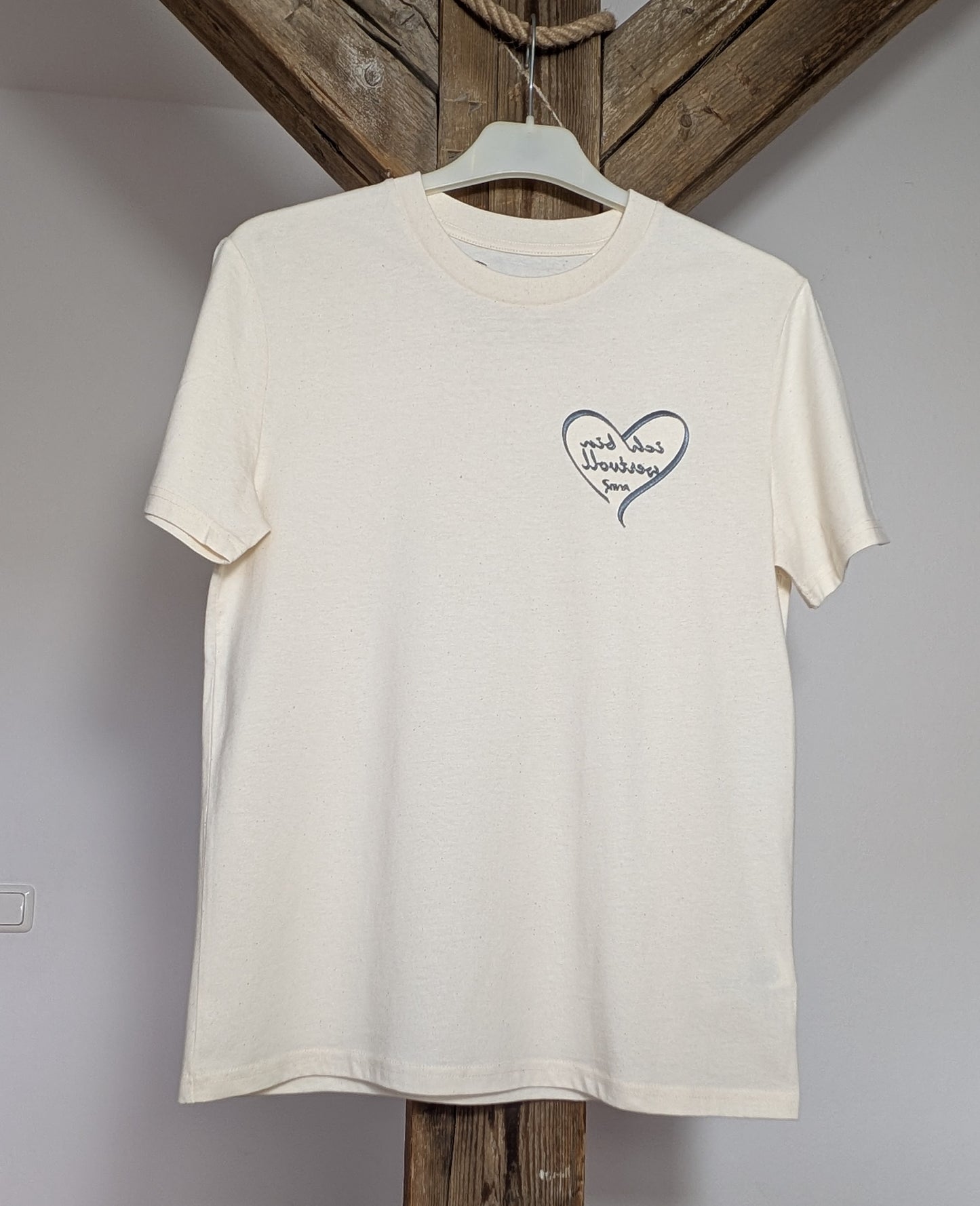 Unisex T-Shirt Herz Wertvoll - natural